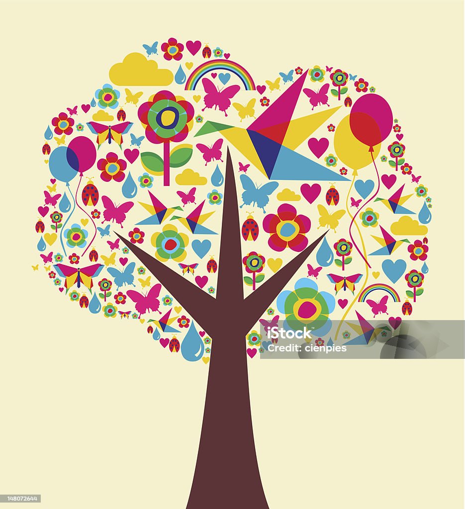 Spring Time Tree Life Spring Time Tree Background Stock Illustration - Download Image Now ...