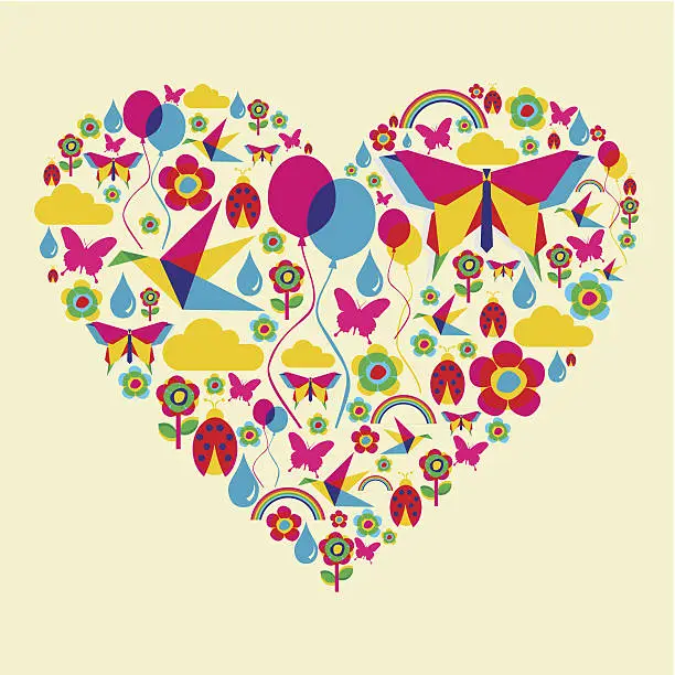 Vector illustration of Spring time heart