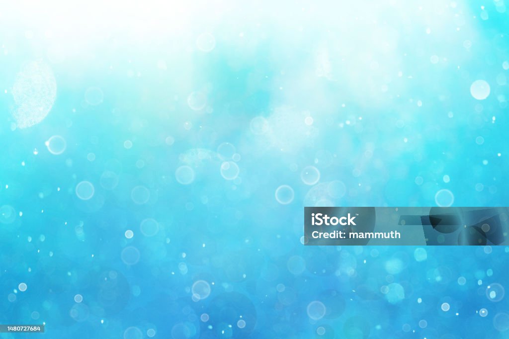 Defocused underwater background Blue Bokeh Underwater Stock Photo