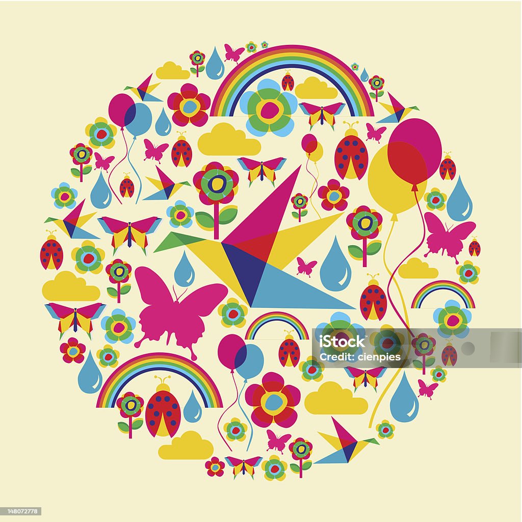 Printemps temps monde - clipart vectoriel de Cercle libre de droits