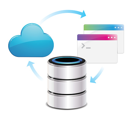 This is a vector illustration of a database app icon