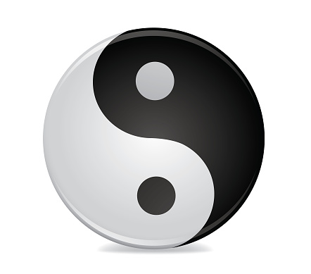 This is a vector illustration of a yin and yang icon