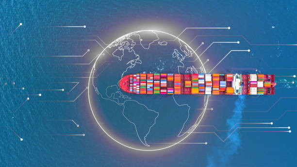 istock Container ship carrying container for business freight shipping import and export, Aerial view container ship arriving in commercial port. 1480729028