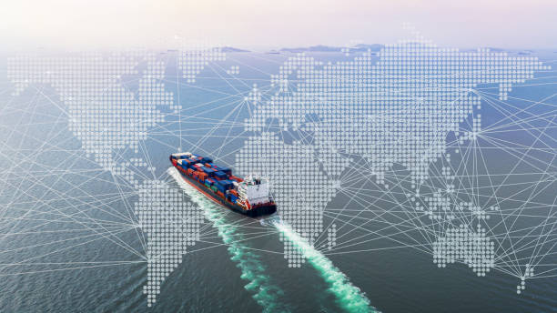 istock Aerial view container ship, Global business import export commerce trade logistic transportation worldwide by container cargo ship boat in the open sea, Freight shipping maritime. 1480729074