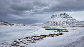 Iceland Snaefellsnes Scenic Winter Landscape Panorama Snow Mountains