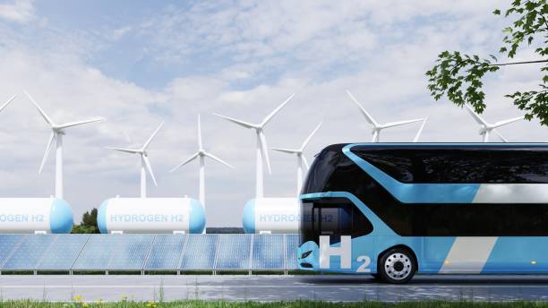 istock Hydrogen energy storage gas tank for hydrogen Fuel cell bus. 1480731089
