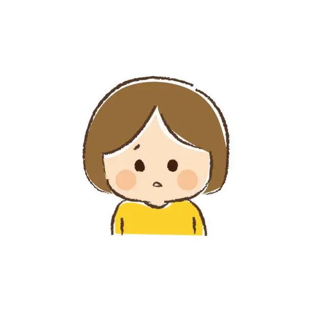 Vector illustration of anxious kid