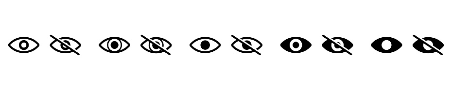 Eye vector icon. See and unsee symbol. Show password. Vector illustration