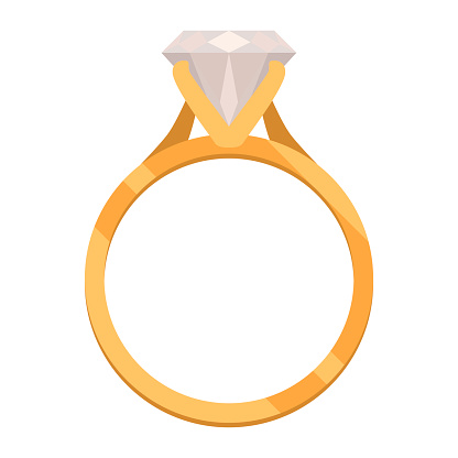 Diamond ring isolated, jewellery concept