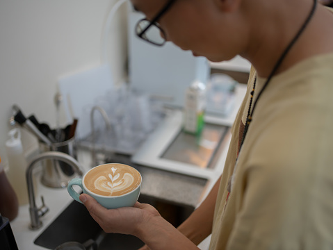 A man making a latte