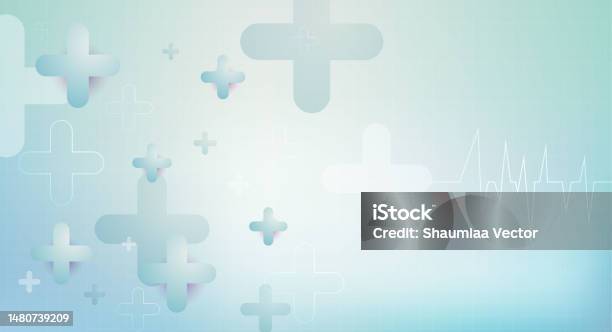 Medical Spring Background Modern Medical Abstract Background With Cross Shape Pulse Hexagons And ...
