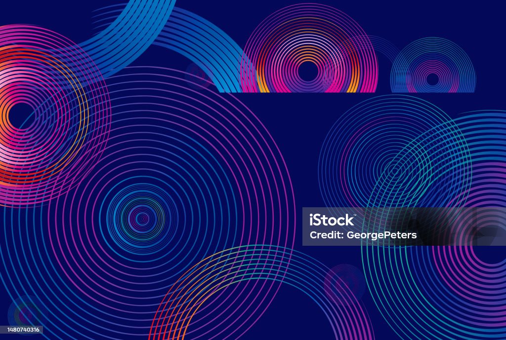 Circular Math Background Colorful Abstract Background With Colorful Circles Stock Illustration - Download ...