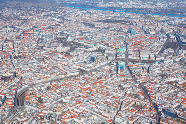 Aerial view of central Vienna . European Capital City view from above