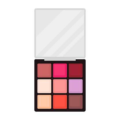 Eyeshadow palette makeup collection isolated, beauty concept