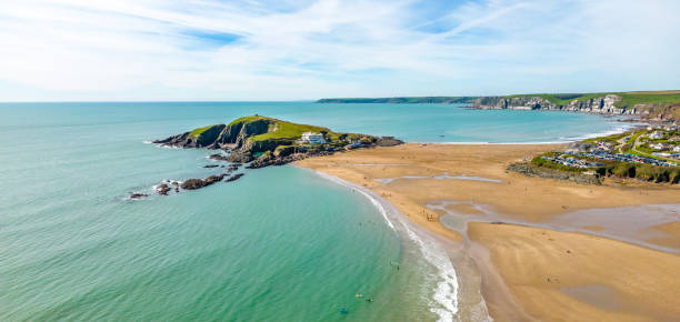 Panorama over Burgh Island and Bigbury-on-Sea