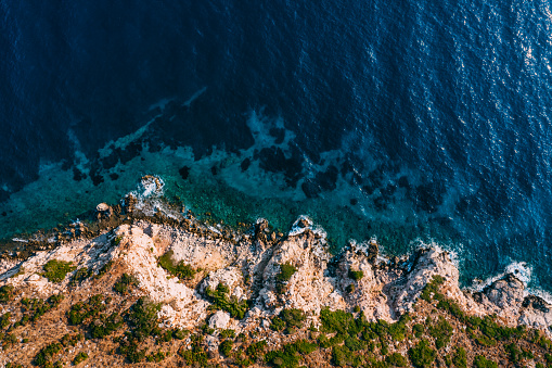 Cliffs and bay at Cape Kaliakra on the Black Sea coast in Bulgaria