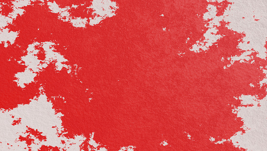 Peeling painted grunge red wall background