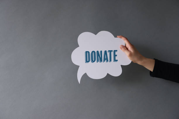istock Woman showing Donate on speech bubble 1480774604