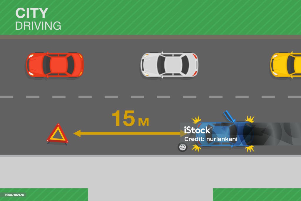Dmv Triangle Example Safety Driving Rules And Tips Hazard Or Warning Triangle Placement Red ...