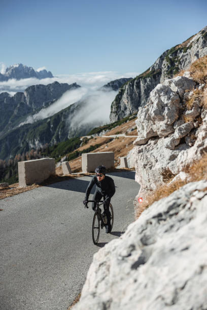 istock Mountain Road with a Professional Cyclist 1480789641