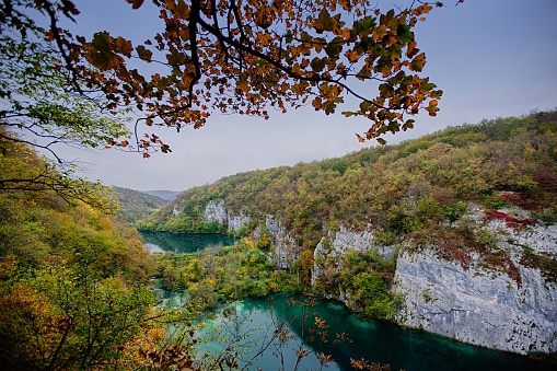 Autumn colors in Plitvice Lakes National Park, Croatia.
