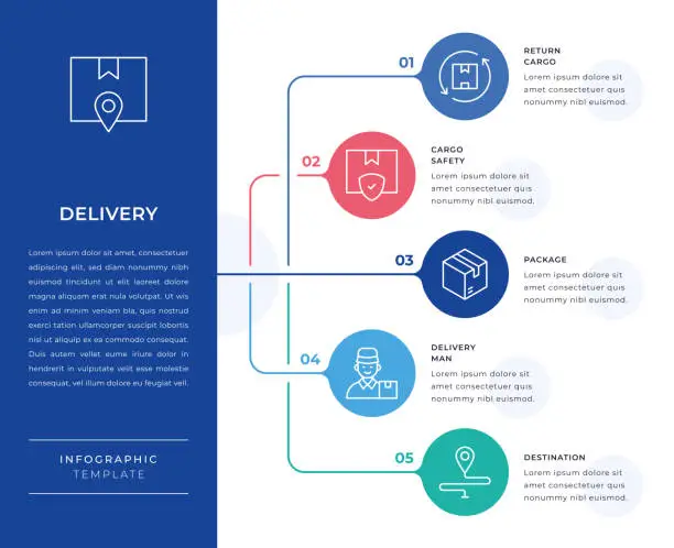 Vector illustration of Delivery Infographic Design