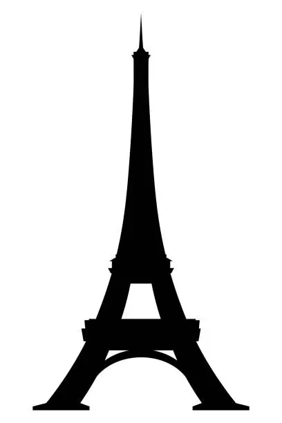 Vector illustration of Eiffel Tower vector icon. World famous France tourist attraction symbol. International architectural monument isolated on white background