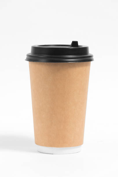 istock Brown paper cup for tea or coffee isolated on white background 1480800083