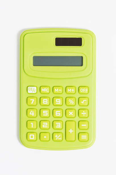 istock Little green calculator on a White Background 1480800092