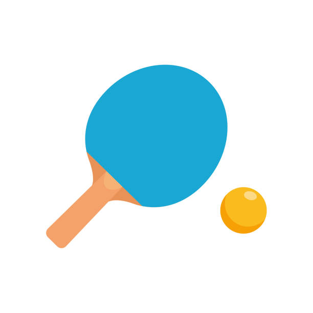 ping pong paddle and ball flat design style with good quality ping pong paddle and ball flat design style with good quality table tennis funny stock illustrations