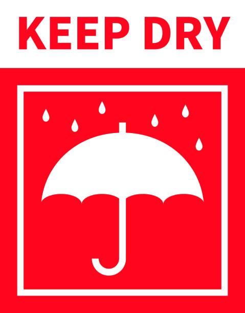 illustrations, cliparts, dessins animés et icônes de conception de l’autocollant « keep dry » - export mot anglais