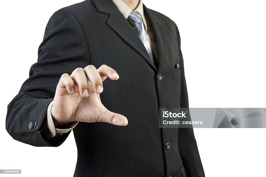 Businessman holding businessman hand holding, you can write your command or the button eg: login, enter start, yes, no, ...etc. Adult Stock Photo