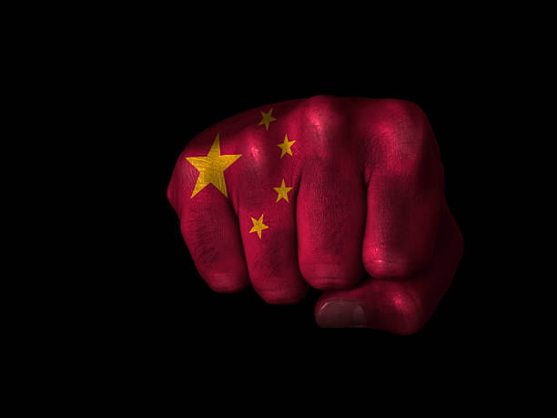 Flag of China painted on closed fist. See other Flags of the World on fist: