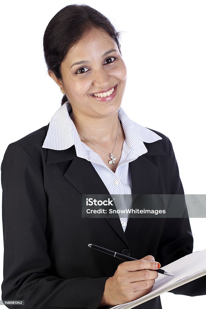 Mulher de Negócios segurando a área de transferência - Royalty-free Povo Indiano Foto de stock