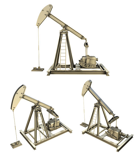 pompy oleju 3d na białym tle - oil pump oil gas isolated zdjęcia i obrazy z banku zdjęć