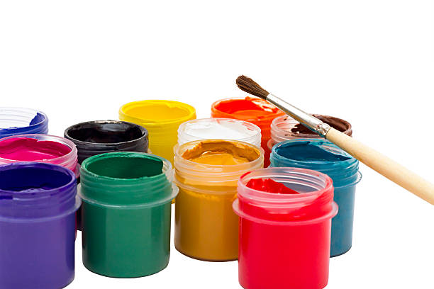 istock colorful gouache paint and brush 148081632