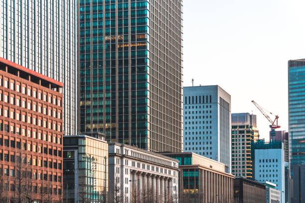 Tokyo, building group. Urban landscape in Marunouchi
