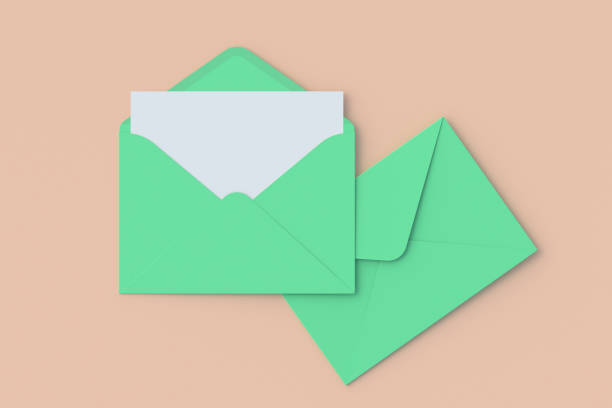 istock Postal envelope with blank paper sheet. Business correspondence. 3d render 1480818194