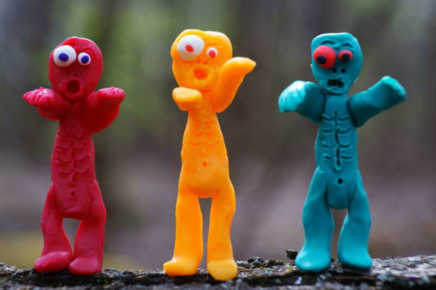 istock Figures of three funny different zombies. 1480826859