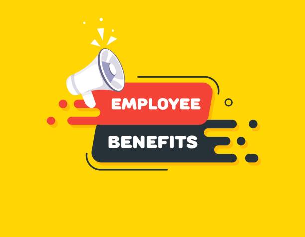 istock Employee benefits. Flat, color, employee benefits banner. Vector illustration. 1480840741