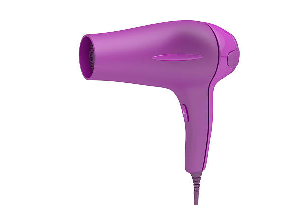 Purple hair dryer stock photo