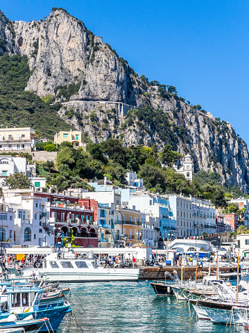 Port of Capri Island in Campania, Italy