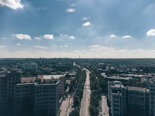 istock Aerial view on Kharkiv city center streets 1480845780