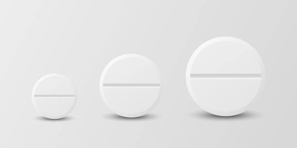 istock Vector 3d Realistic White Round Pharmaceutical Medical Pill, Capsule, Tablet Icon Set Closeup Isolated On White Background. Front View. Medicine, Health Concept 1480846640