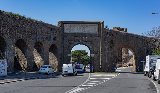 Arch of Sisto V in the Felice aqueduct  at Quadraro, Tuscolana, Rome