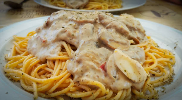 istock Spaghetti with mushroom sauce 1480857146