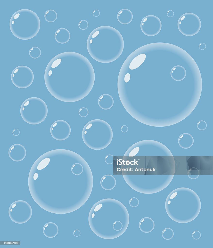Bubbles auf Blau - Lizenzfrei Abstrakt Vektorgrafik