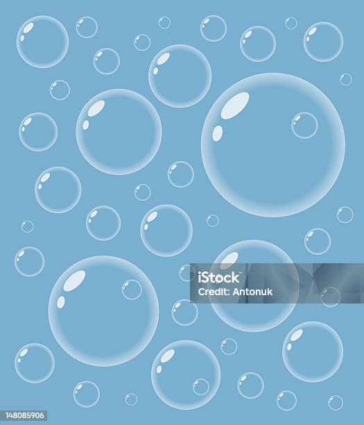 Bubbles Auf Blau Stock Vektor Art und mehr Bilder von Abstrakt - Abstrakt, Bildhintergrund, Blase - Physikalischer Zustand