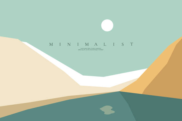 Vector illustration. Flat polygonal design. Nature landscape. Panoramic view. Design element for web banner, website template. Cartoon style. Lake in the desert by sand hills. Blue clear sky Vector illustration. Flat polygonal design. Nature landscape. Panoramic view. Design element for web banner, website template. Cartoon style. Lake in the desert by sand hills. Blue clear sky desert-oasis stock illustrations