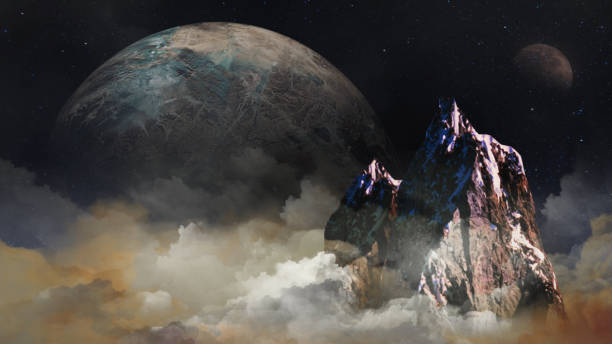 istock Above the Clouds Mountain Peak with Planets 1480867800